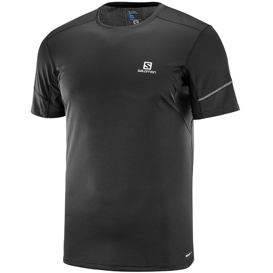 Salomon Agile Ss M Men's T Shirts Black | OCUF62705