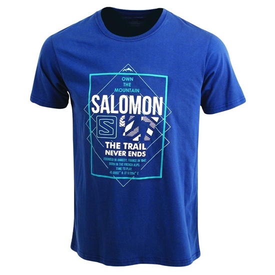 Salomon Fort Ss M Men's T Shirts Dark Denim | ZKGI23569