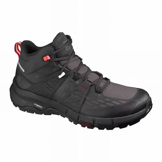 Salomon Odyssey Mid Gtx Men's Hiking Shoes Black / Red | NTPH34015