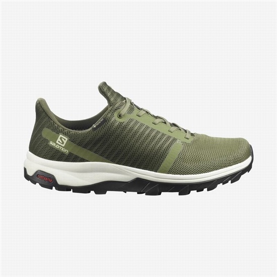 Salomon Outbound Prism Gore-tex Men's Hiking Shoes Deep Green / Olive | TLEV59317