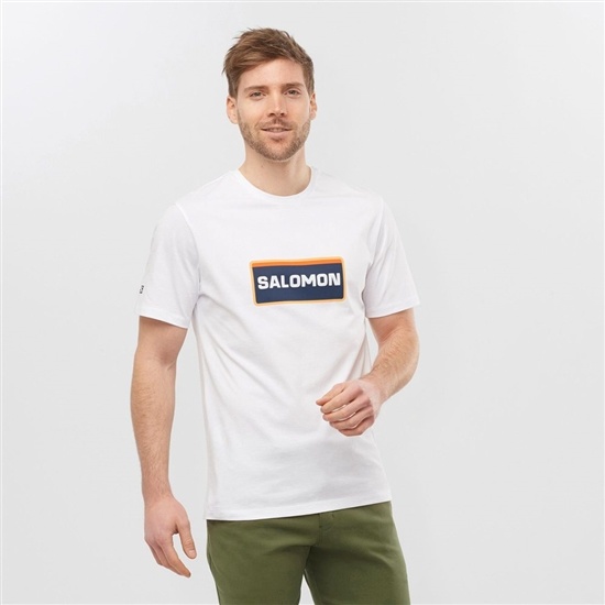 Salomon Outlife Graphic Heritage Ss M Short Sleeve Men's T Shirts White | AWTF61387