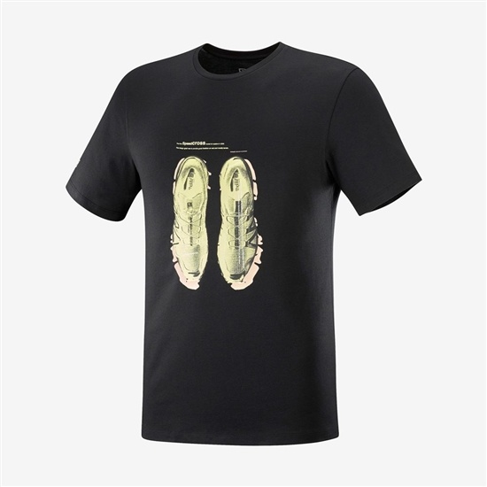 Salomon Outlife Graphic Speedcross Ss M Short Sleeve Men's T Shirts Black | SDVN96208