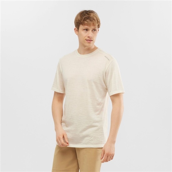 Salomon Outlife Merino Ss M Short Sleeve Men's T Shirts Beige | MNQF68531