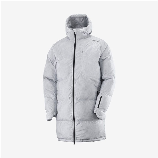 Salomon Outlife Packable Long Puffer Jkt U Insulated Men's Jackets Grey | ZFQG97856