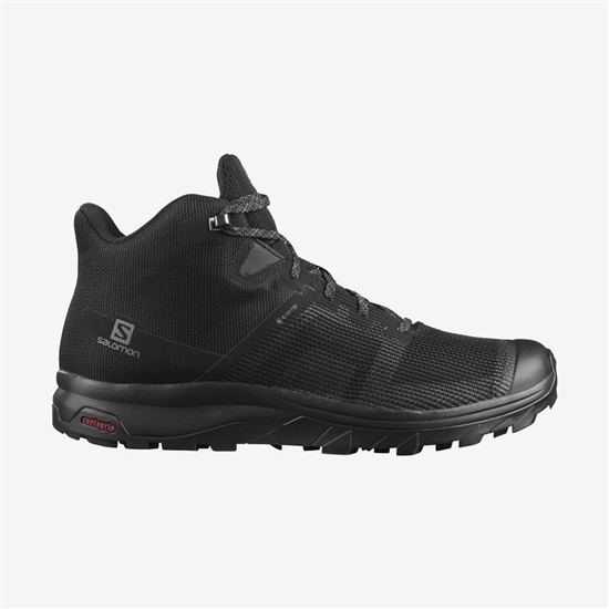 Salomon Outline Prism Mid Gtx Men's Hiking Shoes Black | EMXJ62470