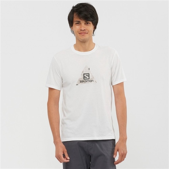 Salomon Outrack Blend Short Sleeve Men's T Shirts White | KOWE45890