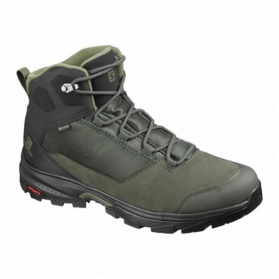 Salomon Outward Gore-tex Men's Hiking Boots Olive / Black | NEOU37608