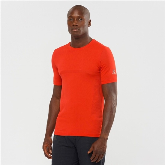 Salomon Sense Seamless M Short Sleeve Men's T Shirts Orange | AXQE46153