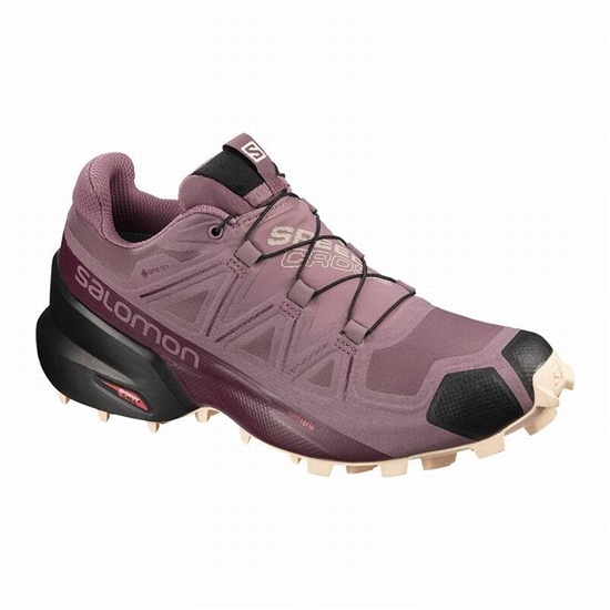 Salomon Speedcross 5 Gore-tex Women's Trail Running Shoes Burgundy / Black | QXHS60294