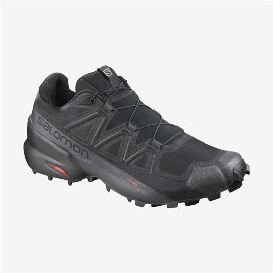 Salomon Speedcross 5 Wide Men's Trail Running Shoes Black | GYEB65209