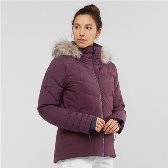 Salomon Warm Ambition W Ski Women's Jackets Burgundy | CYRB24136