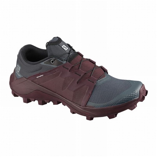 Salomon Wildcross W Women's Trail Running Shoes Gray / Burgundy | UDRZ28904