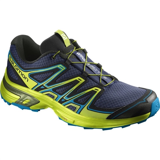 Salomon Wings Flyte 2 Men's Trail Running Shoes Navy / Yellow | MZQR13520