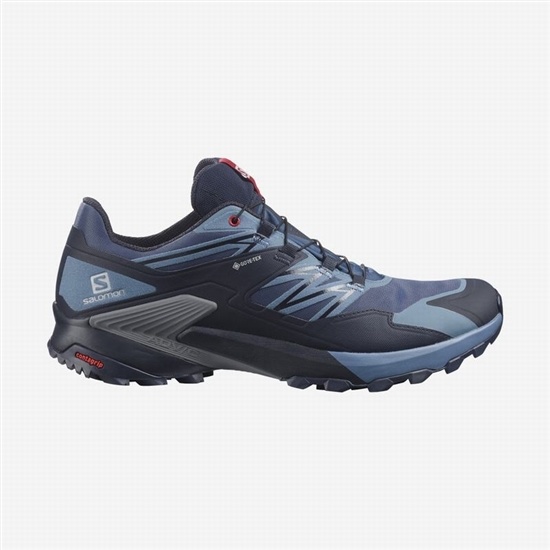 Salomon Wings Sky Gore-tex Men's Trail Running Shoes Navy / Red | XOLF91375