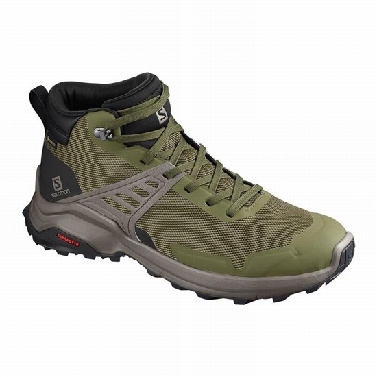Salomon X Raise Mid Gore-tex Men's Hiking Shoes Olive / Black | GRLT26415