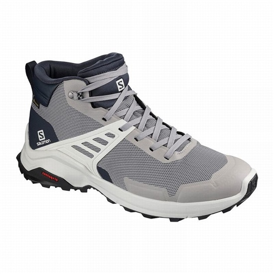Salomon X Raise Mid Gore-tex Men's Hiking Shoes Grey / Navy | LTSF74036