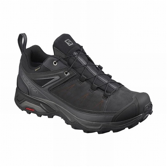 Salomon X Ultra 3 Leather Gore-tex Men's Hiking Shoes Black | OWAE84571