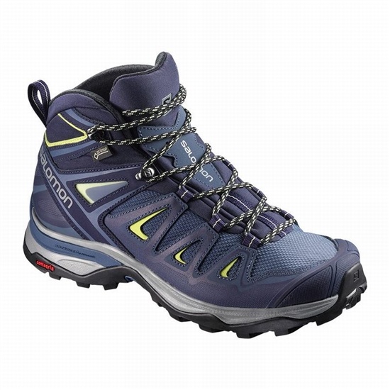 Salomon X Ultra 3 Mid Gore-tex Women's Hiking Boots Blue | YAEI02195