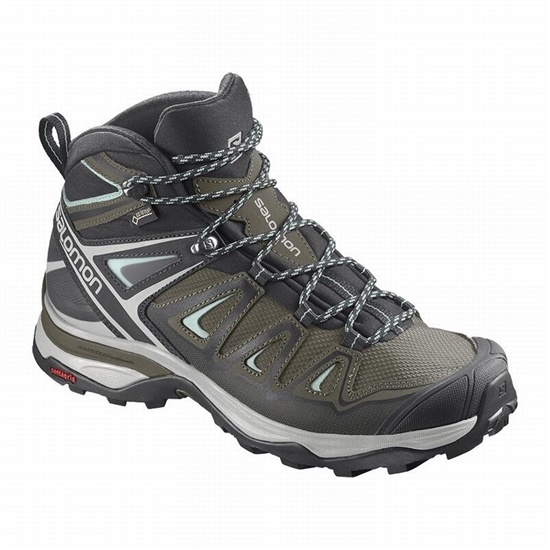 Salomon X Ultra 3 Mid Gore-tex Women's Hiking Boots Olive / Black | ZXJN43192