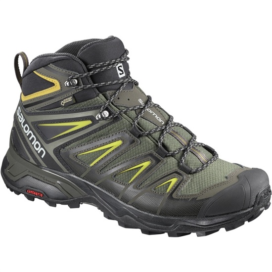 Salomon X Ultra 3 Mid Gtx Men's Hiking Shoes Olive / Black | PRHJ80923