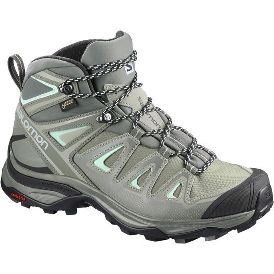 Salomon X Ultra 3 Wide Mid Gtx W Women's Hiking Shoes Grey / Black | YCFJ79634