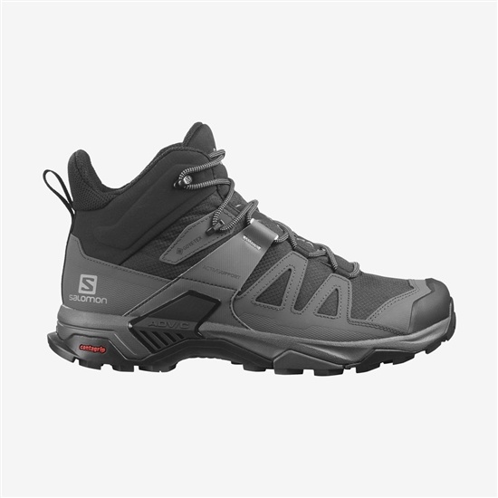 Salomon X Ultra 4 Mid Wide Gore-tex Men's Hiking Boots Black | IQAN70459