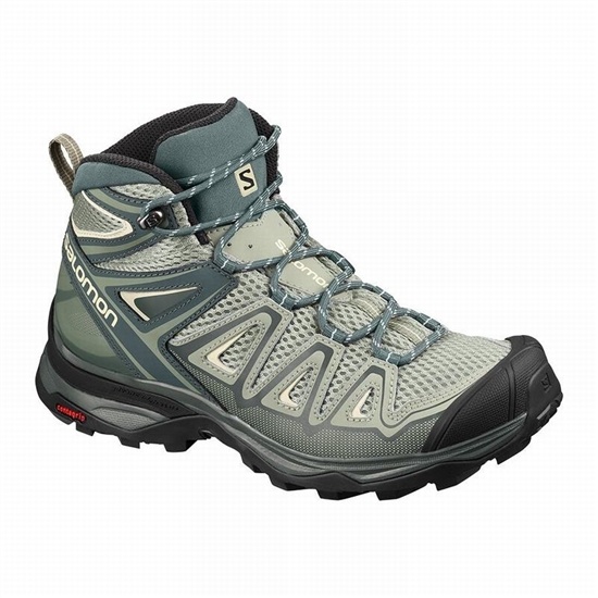 Salomon X Ultra Mid 3 Aero Women's Hiking Boots Green | UZCF94863