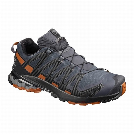Salomon Xa Pro 3d V8 Gore-tex Wide Men's Hiking Shoes Dark Blue / Black | VULA80142