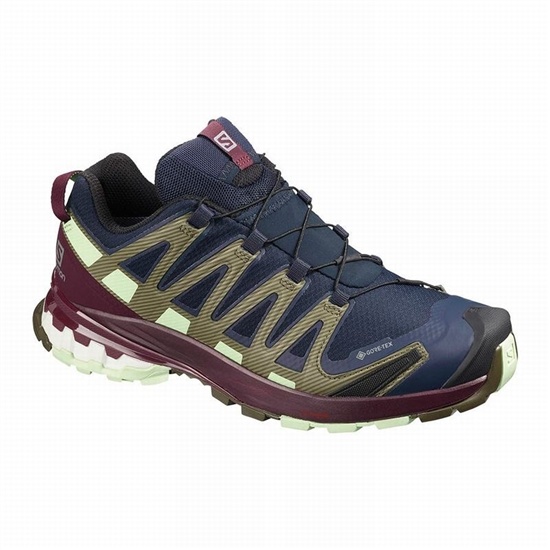 Salomon Xa Pro 3d V8 Gore-tex Women's Trail Running Shoes Navy / Burgundy | GCLM73521