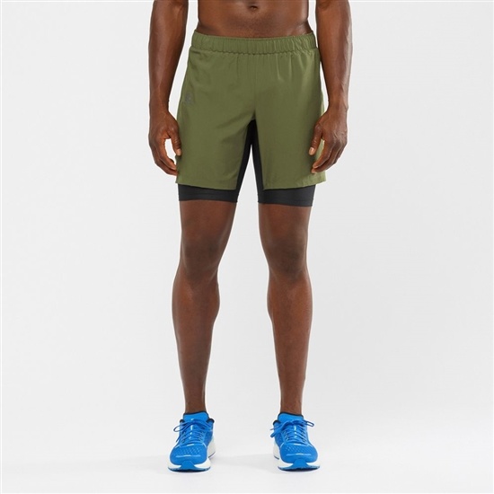 Salomon Xa Twinskin Men's Shorts Olive | LIED85279