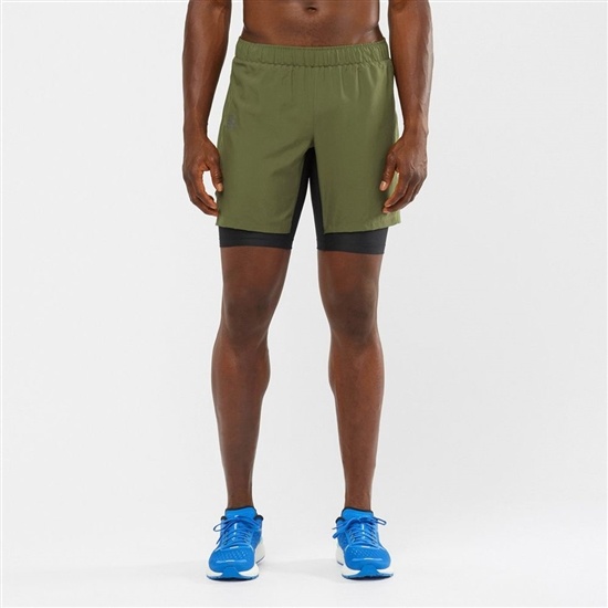Salomon Xa Twinskin Men's Shorts Olive | XKTU95370